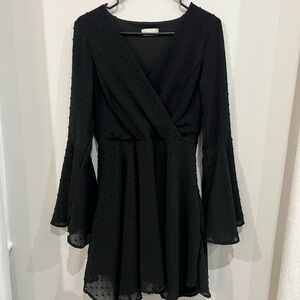 Altar'd State Black Textured Long Sleeve Dress size medium